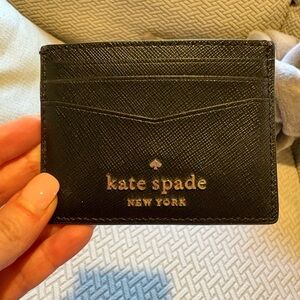 NEW Kate Spade Black Leather Card Holder.